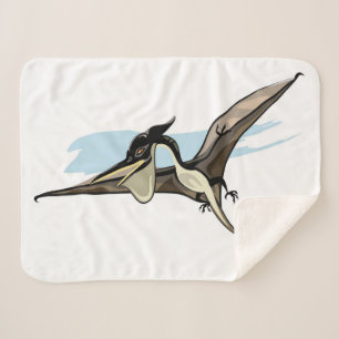 Cobertor Sherpa Ilustração De Um Dinossauro Pteranodon.
