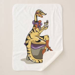 Cobertor Sherpa Ilustração De Um Iguanodon Policiando Suas Unhas.
