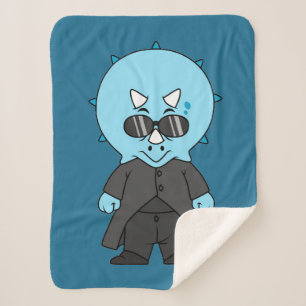 Cobertor Sherpa Ilustração De Um Tricerátops Matriz.