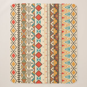 Cobertor Sherpa Ilustração de Vintagem Tribal Striped Aztec