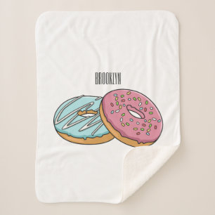 Cobertor Sherpa ilustração do desenho animado de rosquinha