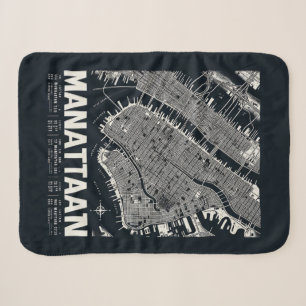 Cobertor Sherpa Ilustração do Mapa de Manhattan