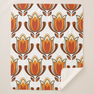 Cobertor Sherpa Ilustração do material de padrão retrô da década d