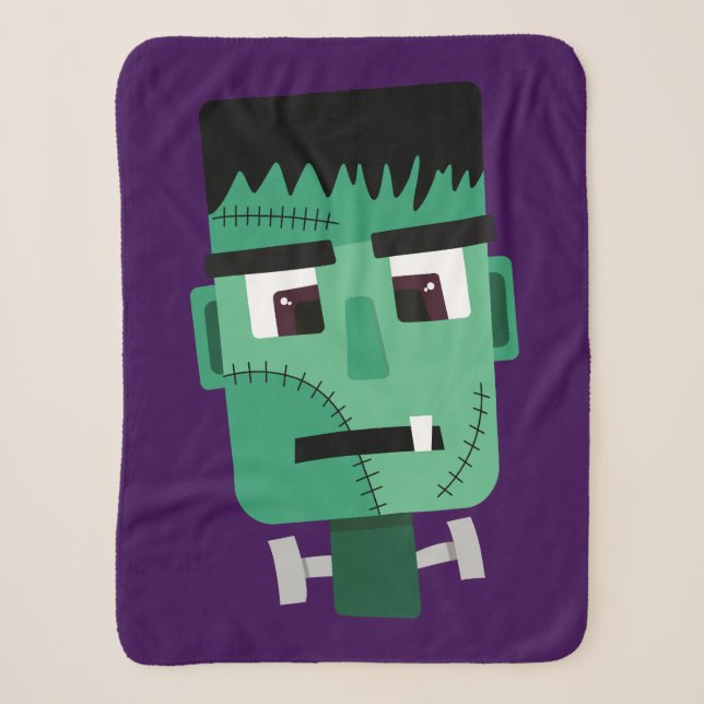 Cobertor Sherpa Ilustração do Monstro de Frankenstein (Frente)