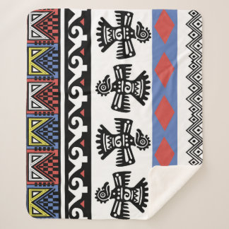 Cobertor Sherpa Ilustração Étnica Nativa Americana