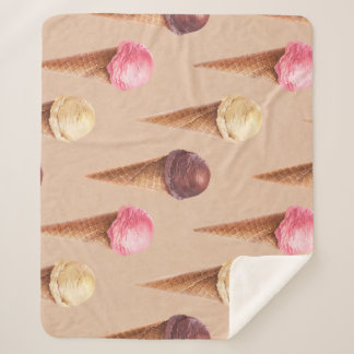 Cobertor Sherpa Ilustração Sem Costura de sorvete