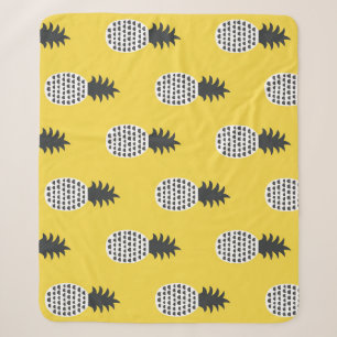 Cobertor Sherpa Ilustração sem costura do Vintage Pineapple