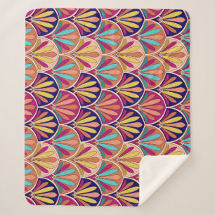 Cobertor Sherpa Ilustração Têxtil Tradicional Indiana