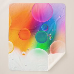 Cobertor Sherpa Imagem artística colorida de queda de óleo na água
