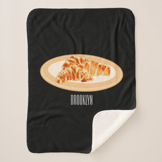 Cobertor Sherpa Imagem croissant (Frente)