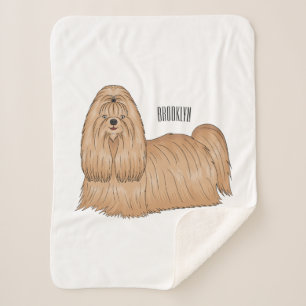 Cobertor Sherpa Imagem de desenho animado de cabelos longos Shih t