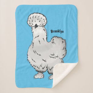 Cobertor Sherpa Imagem de desenho animado de frango Silkie