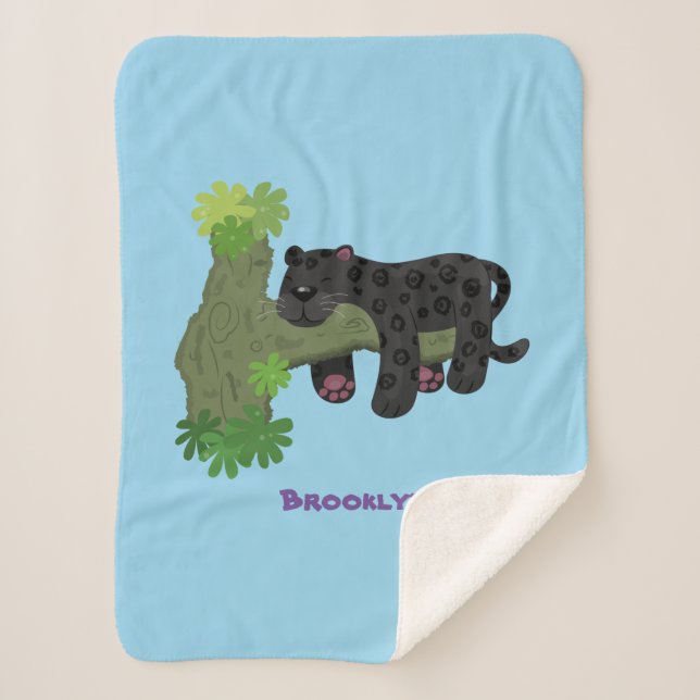 Cobertor Sherpa Imagem de desenho animado de gato preto-pintado-pi (Frente)