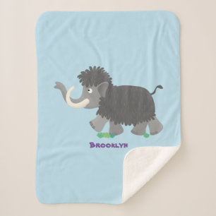 Cobertor Sherpa Imagem de desenho animado de mamute boazona