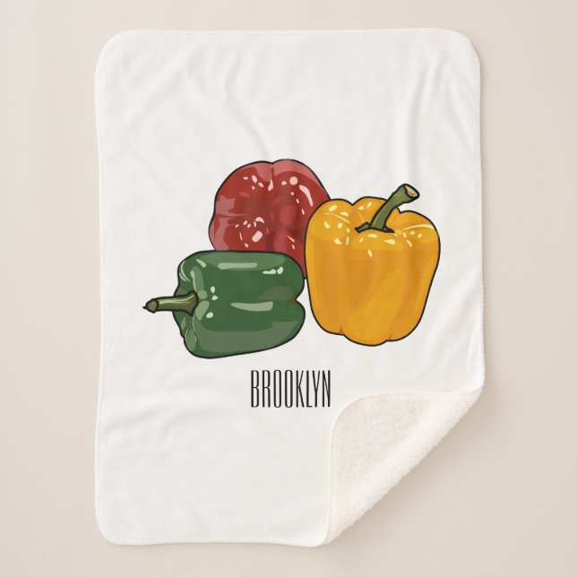 Cobertor Sherpa Imagem de desenho em Capsicum (Frente)