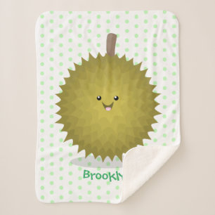 Cobertor Sherpa Imagem de desenhos animados bonitos e felizes em D