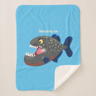 Cobertor Sherpa Imagem de uma piranha engraçada e famosa