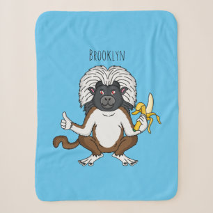 Cobertor Sherpa Imagem do desenho do macaco Cotton Top Tamarin