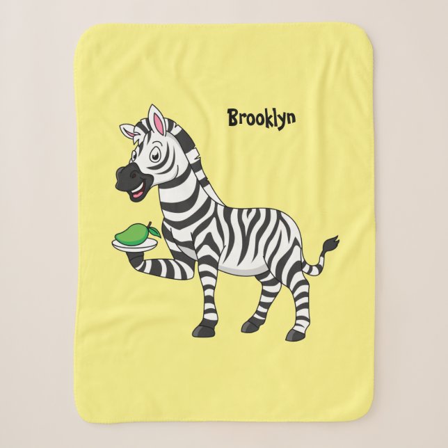 Cobertor Sherpa Imagem engraçada de desenho animado zebra (Frente)