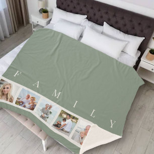 Cobertor Sherpa Imagem Personalizada da Colagem de Fotos da Famíl