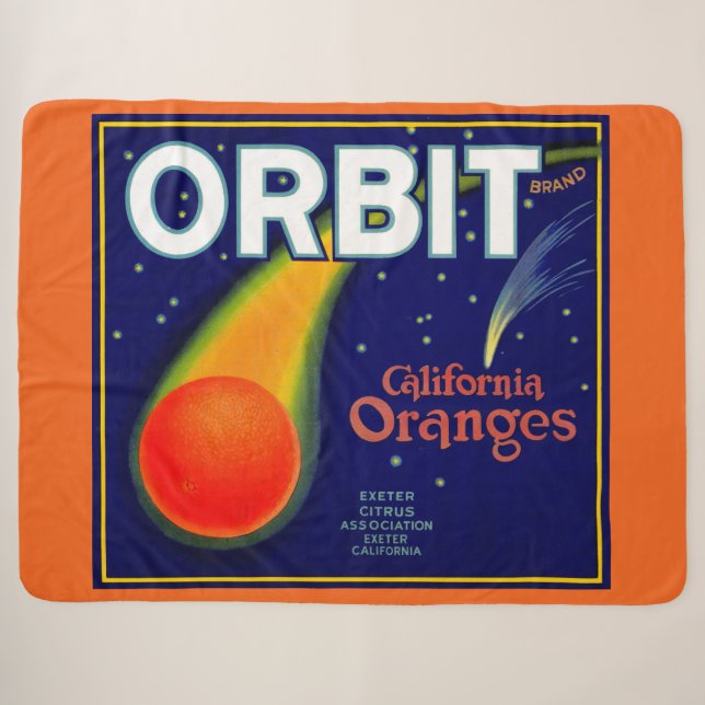 Cobertor Sherpa impressão da caixa de fruta das Laranjas de Órbita (Frente (Horizontal))