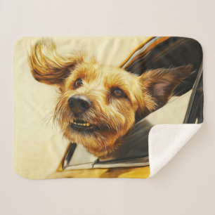 Cobertor Sherpa Impressão de Arte de Cachorro Divertido se Desfrut