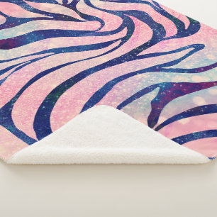 Cobertor Sherpa Impressão de Azul Metálico Na moda