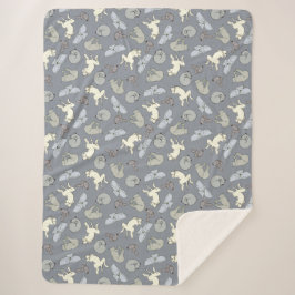 Cobertor Sherpa Impressão de Cães Dormindo Bonitos no Sherpa Blank