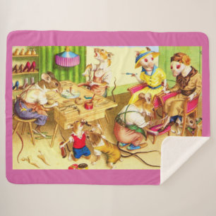 Cobertor Sherpa Impressão de calçado de ratinhos para manutenção