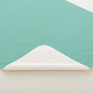 Cobertor Sherpa Impressão de Cor Sólida Verde Aqua em Cascata