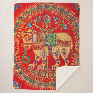 Cobertor Sherpa Impressão de elefante da Índia Oriental
