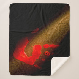 Cobertor Sherpa Impressão de Mão Vermelha