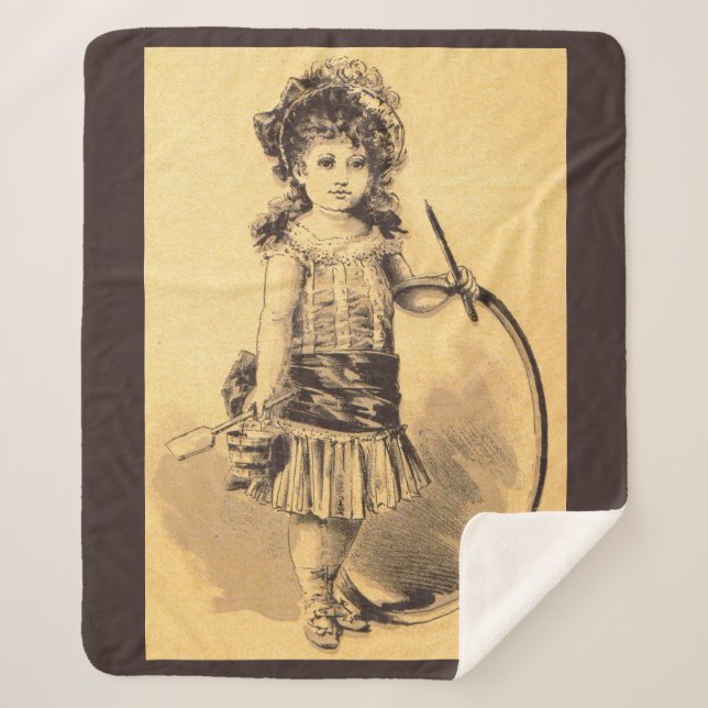 Cobertor Sherpa Impressão de menina vitoriana (Frente)