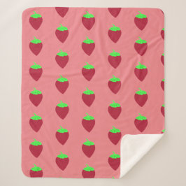 Cobertor Sherpa Impressão de morango