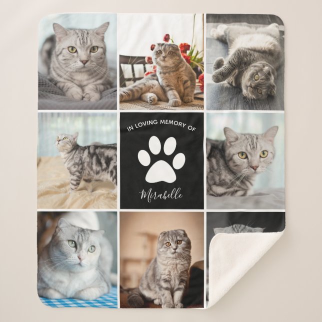 Cobertor Sherpa Impressão de Pet Collage Fotográfica Personalizada (Frente)