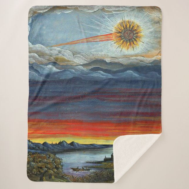 Cobertor Sherpa impressão de pintura de cometa (Frente)