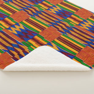 Cobertor Sherpa Impressão do Kenta Cloth Africano