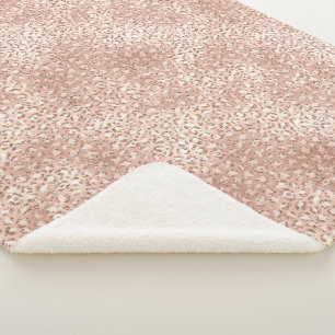 Cobertor Sherpa Impressão Leopard Luminosa Cor-de-Rosa Esbranquiça