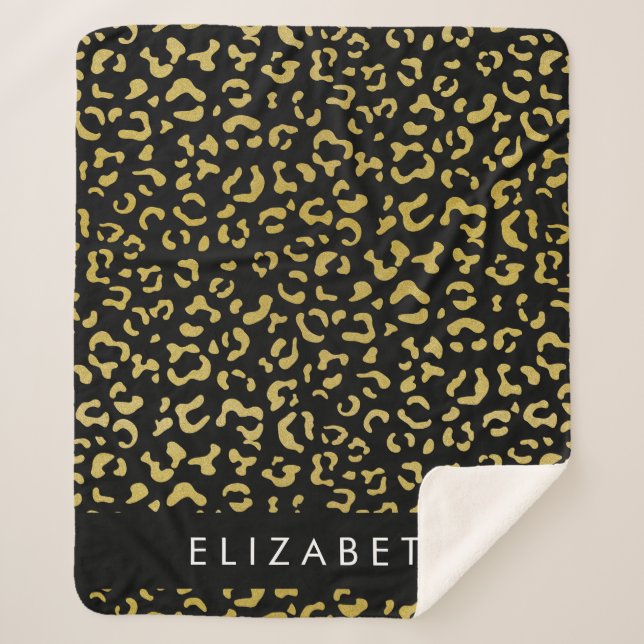 Cobertor Sherpa Impressão Leopardo, Leopardo Dourado, Literatura,  (Frente)