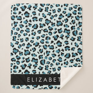 Cobertor Sherpa Impressão Leopardo, Manchas, Leopardo Azul, Seu No
