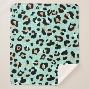 Cobertor Sherpa Impressão leopardo, padrão animal