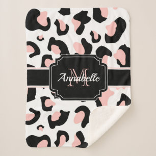 Cobertor Sherpa Impressão Leopardo Rosa