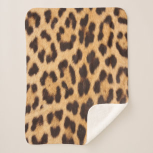 Cobertor Sherpa impressão-leopardo safari selvagem feminino