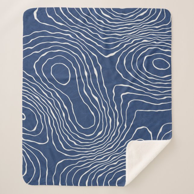 Cobertor Sherpa Impressão Orgânico Topográfico da Linha da Terra. (Frente)