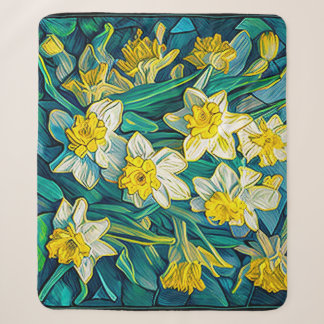 Cobertor Sherpa Impressionista Daffodils