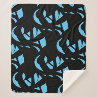 Cobertor Sherpa Incrível Arte Moderna Azul / Preto