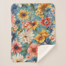 Cobertor Sherpa Incrível e elegante Flores de Verão