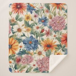 Cobertor Sherpa Incrível Flores de Jardim de Verão