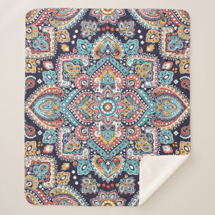 Cobertor Sherpa Indian Paisley: Padrão Étnico de Mandala