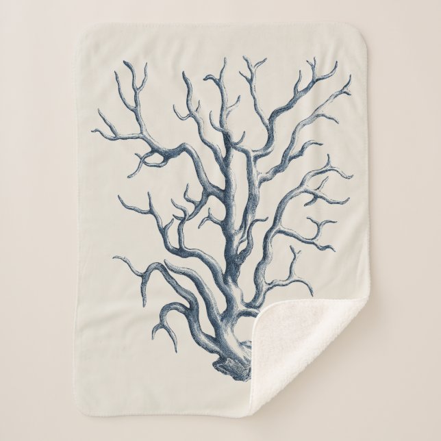 Cobertor Sherpa Indigo Coral (Frente)